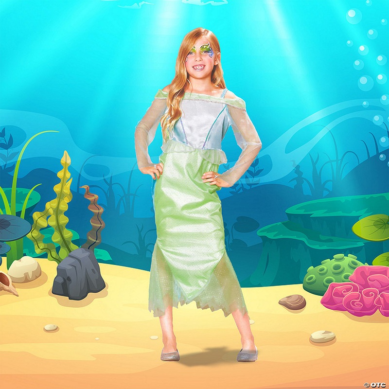 Green and Blue Mermaid Girl Child Halloween Costume – Medium