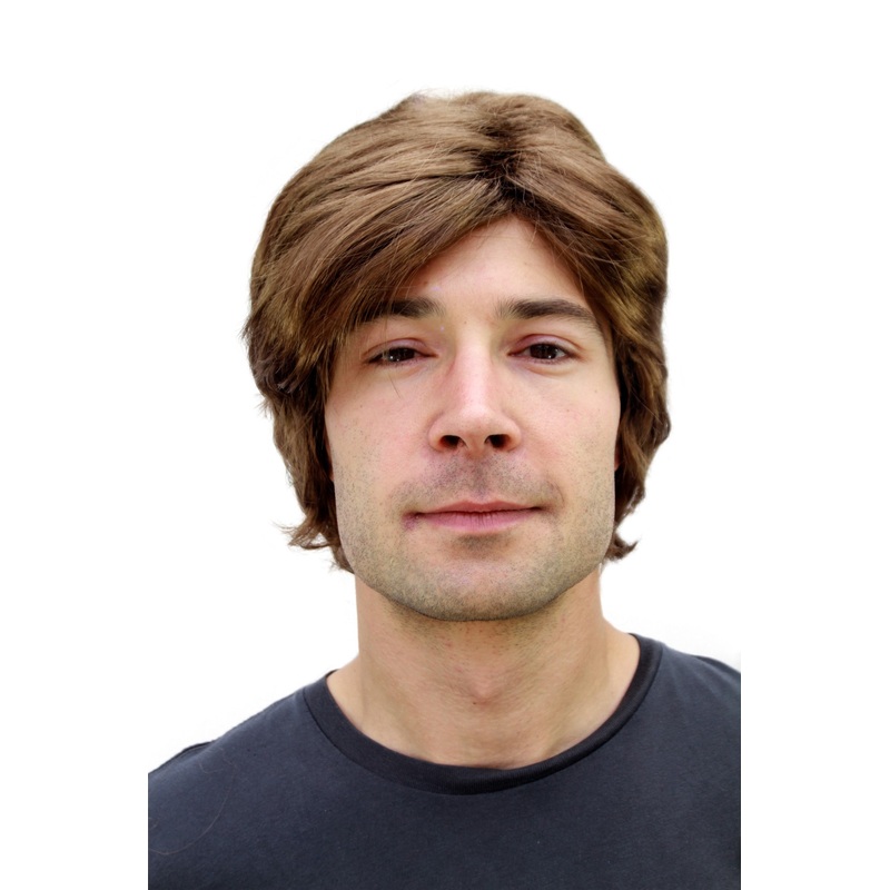 Party Halloween Wig Men Man Carnival brown short side parting PW0174-P104