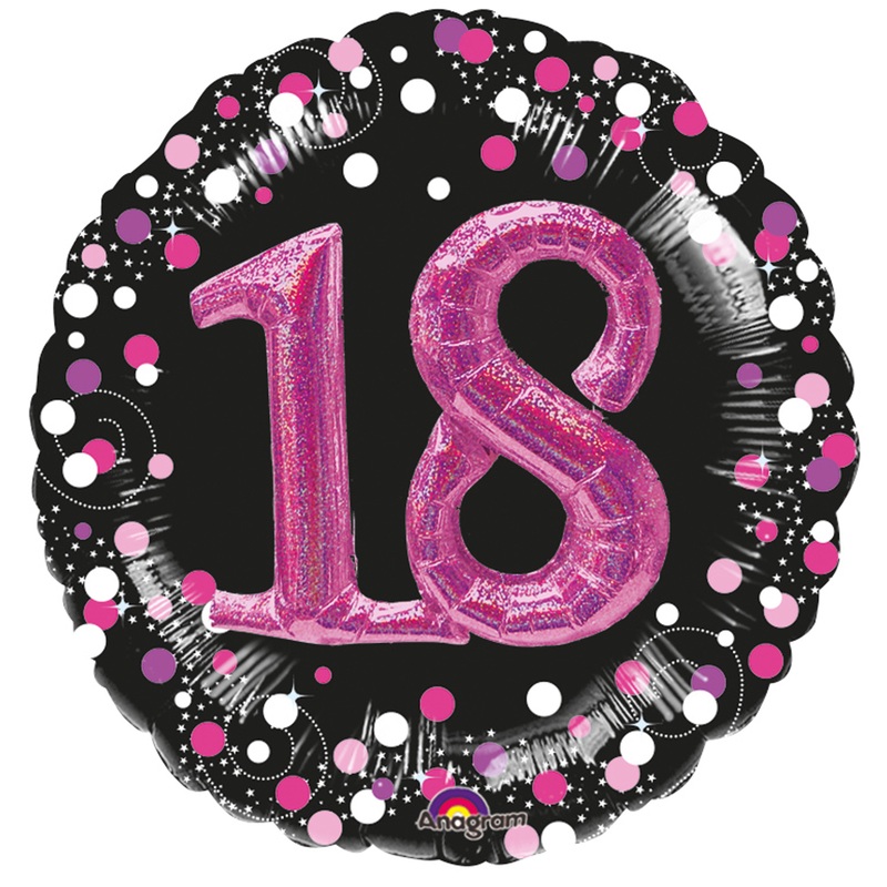 Pink 18th Birthday foil balloon 91cm