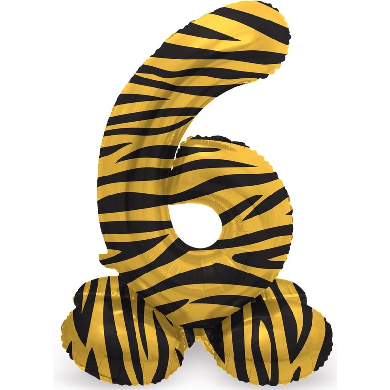 Standing Number 6 Balloon Tiger 41cm