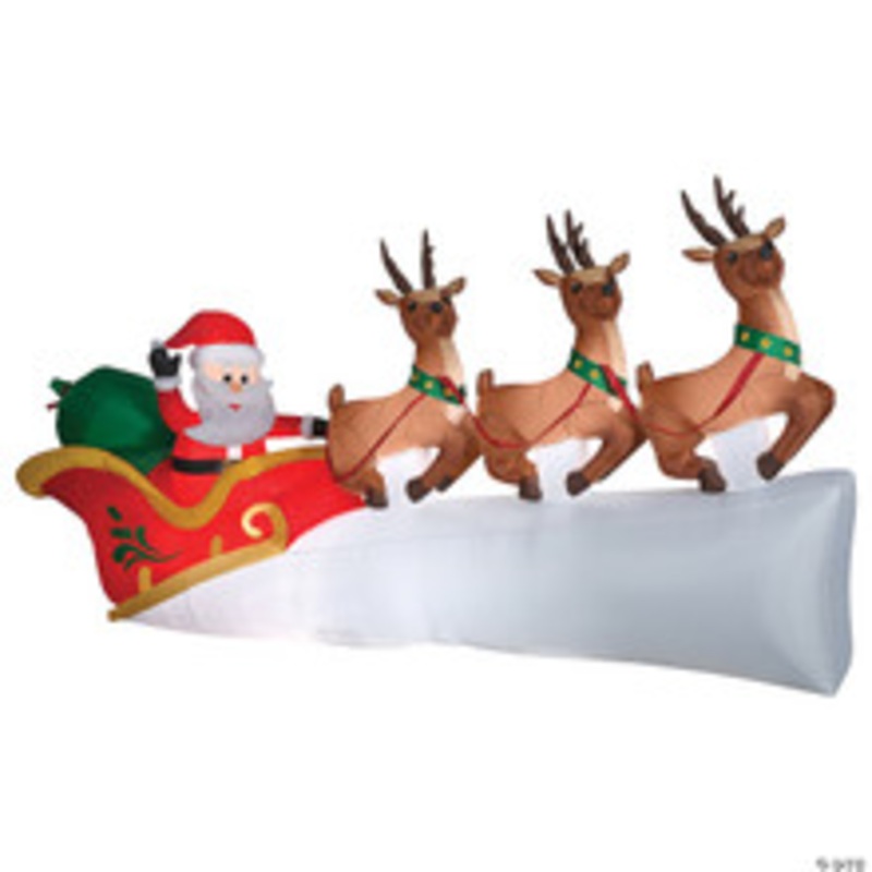 AIRBLOWN-SANTA IN SLEIGH SCENE-LG