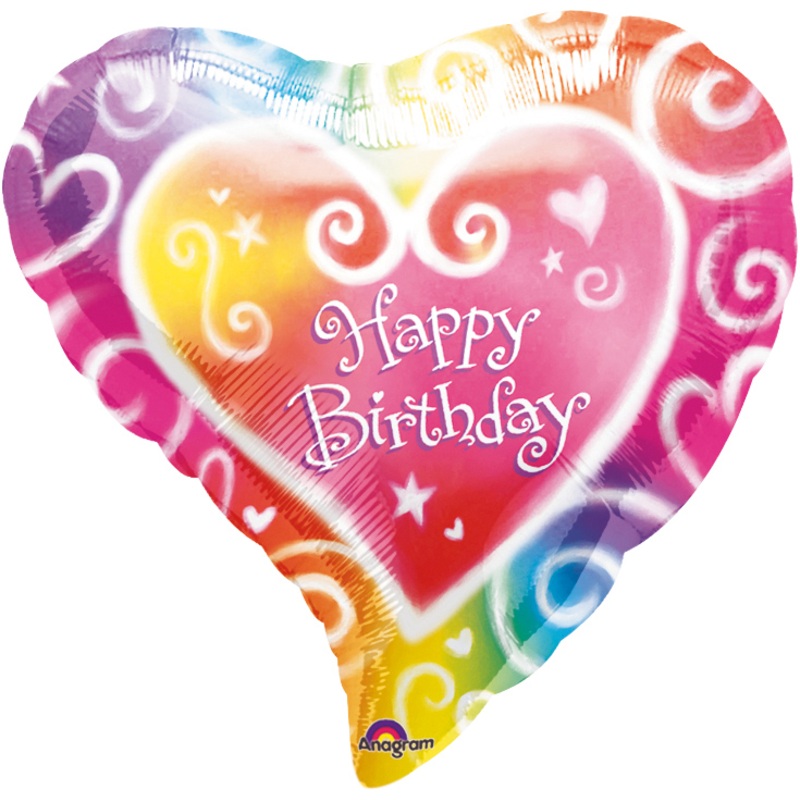 Happy birthday heart balloon colorful
