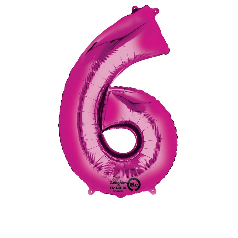 Number balloon 6 pink 88cm