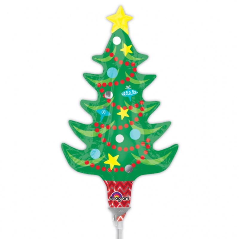 Stick balloon Festively decorated Christmas tree