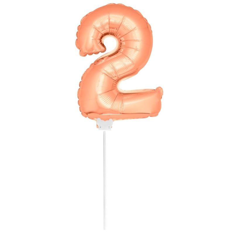 Stick balloon number 2 rose gold 36cm