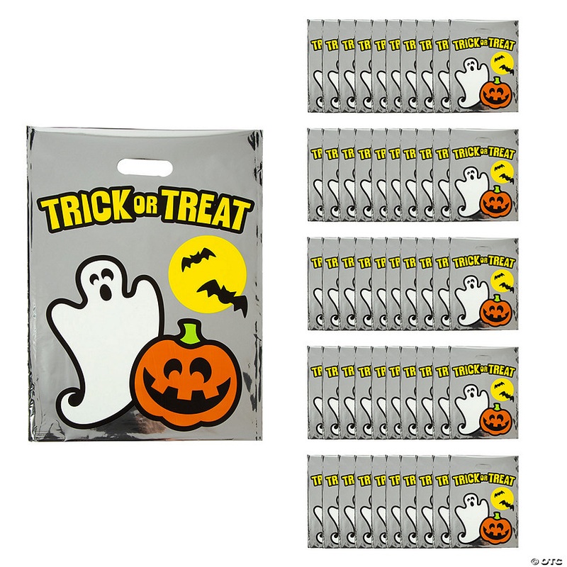 12 1/2 x 17 Bulk 50 Pc. Plastic Reflective Halloween Goody Bags
