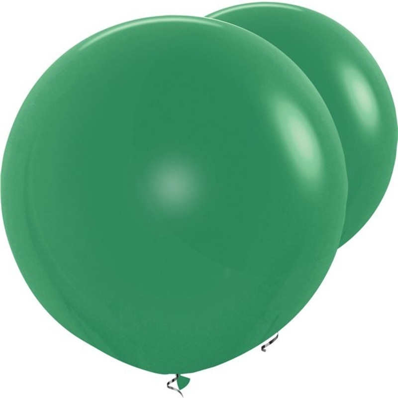 2 dark green XL balloons 91cm