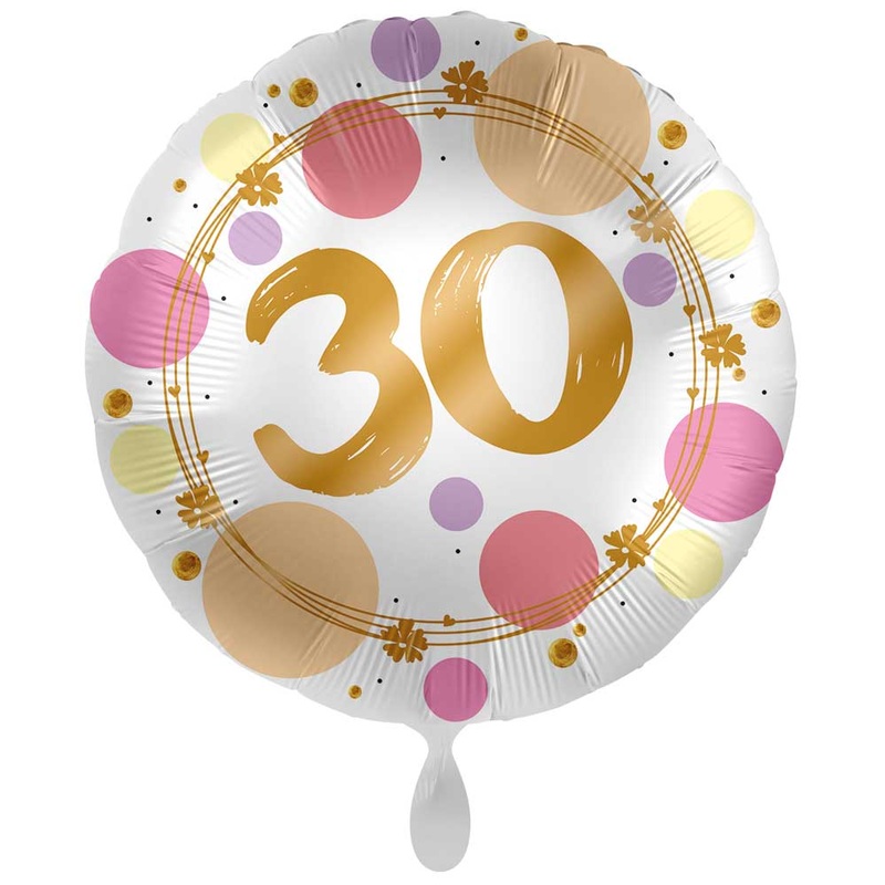 30th birthday balloon Happy Dots 45cm