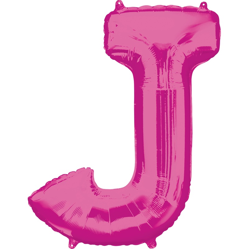 Foil balloon letter J pink XL 83cm