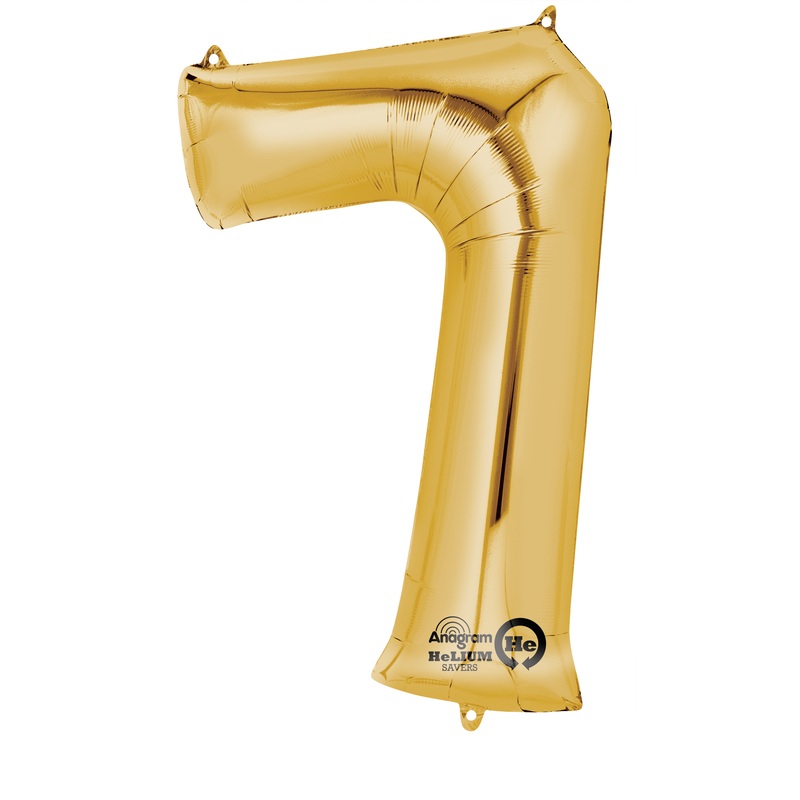 Number balloon 7 gold 88cm