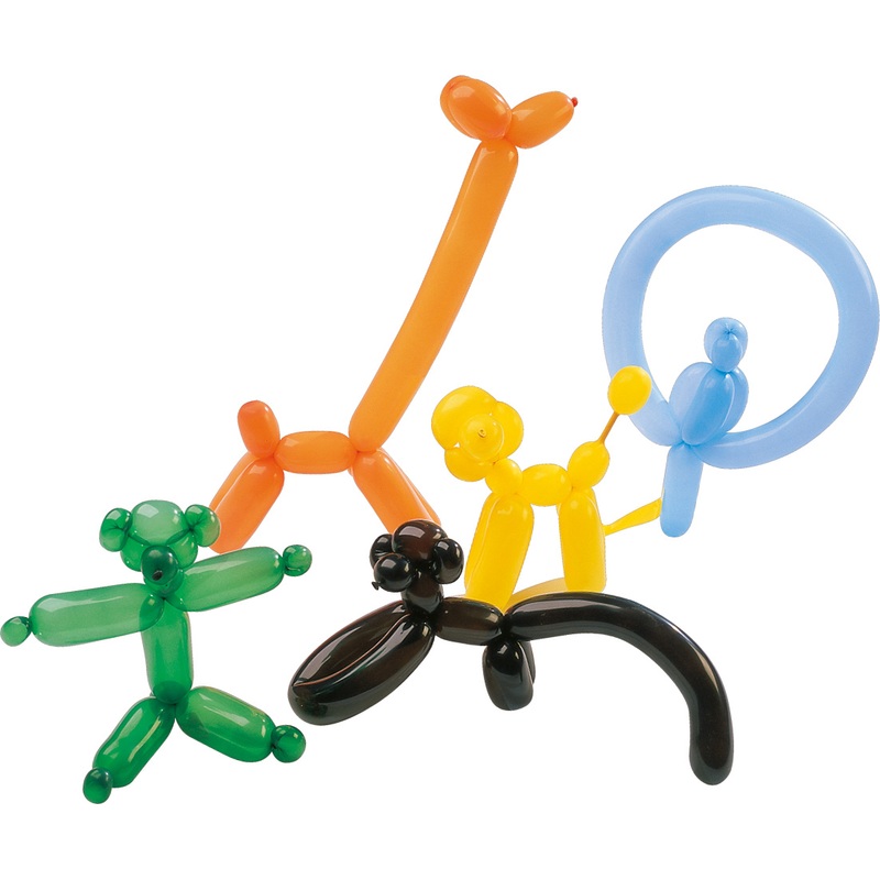Set of 10 modeling balloons with air pump