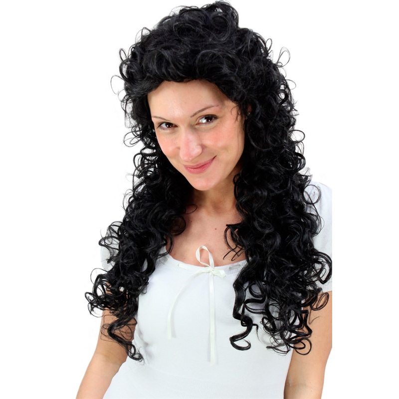 Lady wig women off black long curley curls curled latin Caribbean beauty 9229