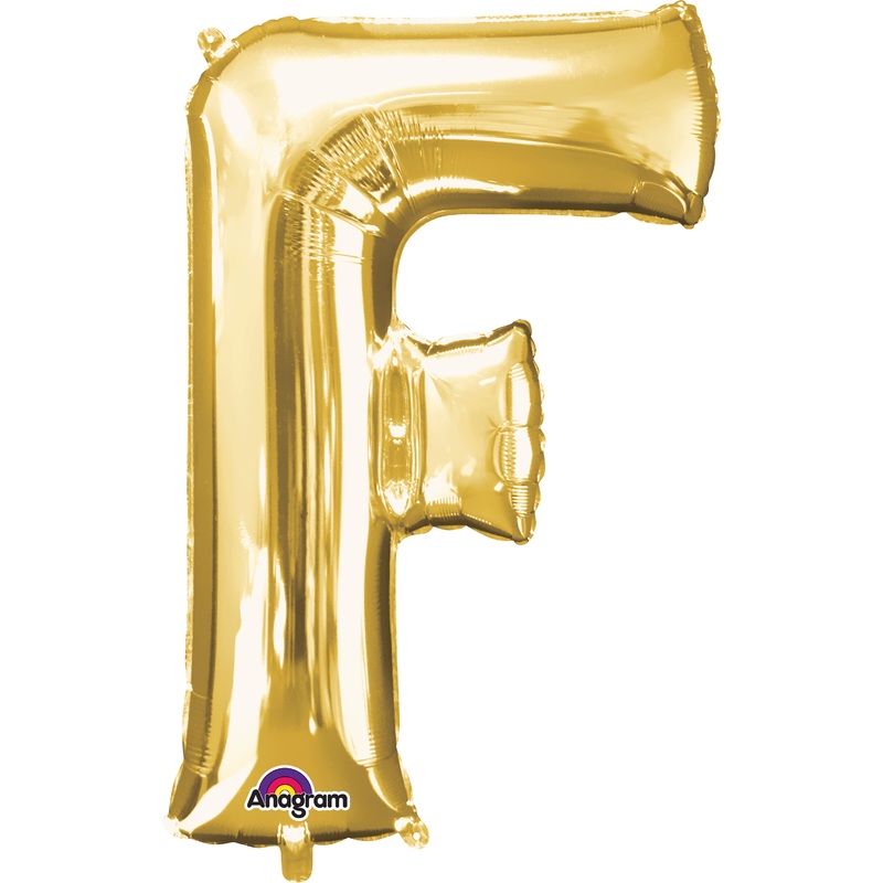 Letter foil balloon F gold 81cm