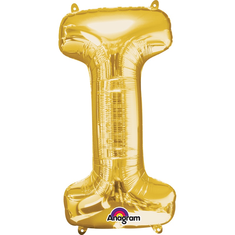 Letter foil balloon I gold 81cm