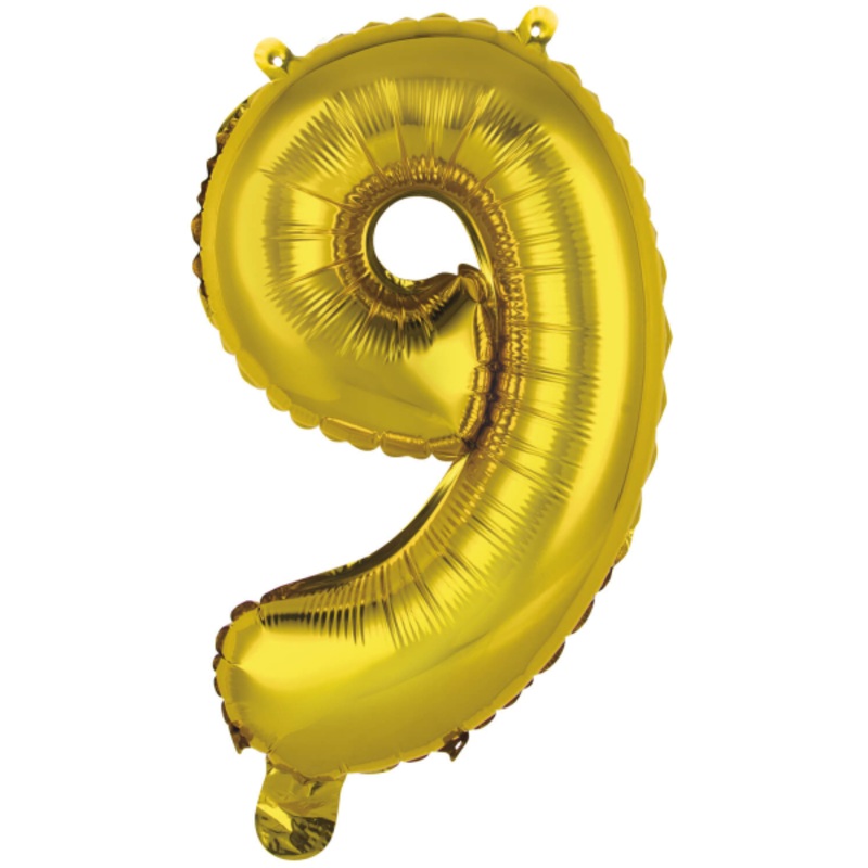 Number 9 golden foil balloon 40cm