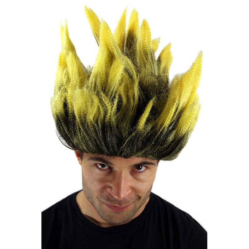Party wig men women Fire Devil Loki Puck Mad Scientist Demon pointy spiny red LM-19