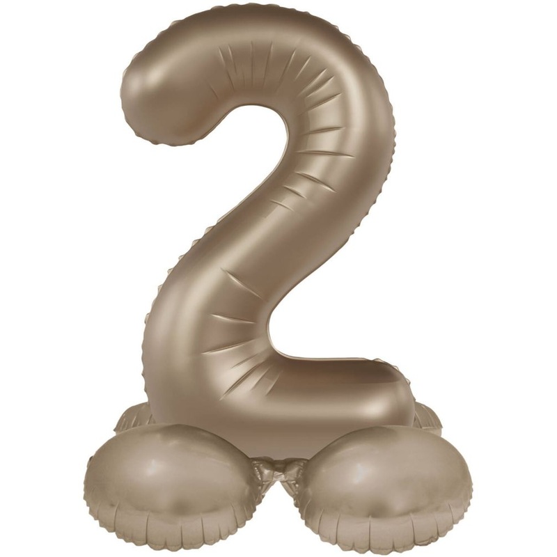 Standing foil balloon number 2 Starlight Gold 72cm