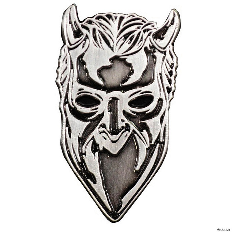 1 1/2 Ghost Nameless Ghoul Face Antique Nickel Enamel Pin