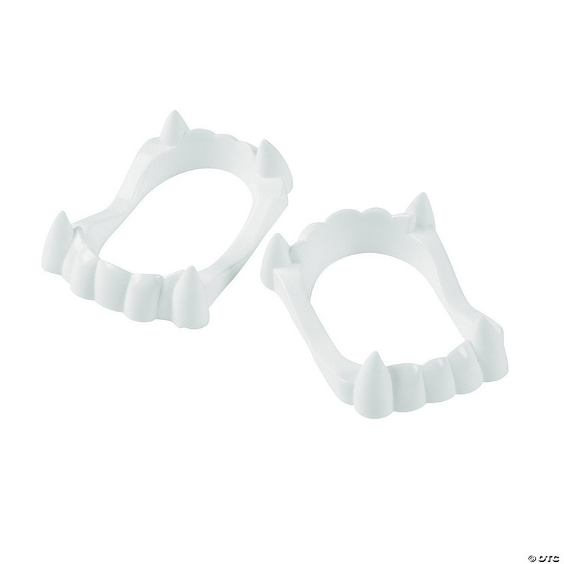 2 1/2 Bulk 72 Pc. White BPA-Free Plastic Fangs Vampire Teeth