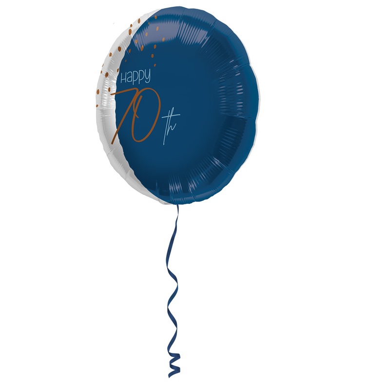 70th birthday foil balloon Elegant blue