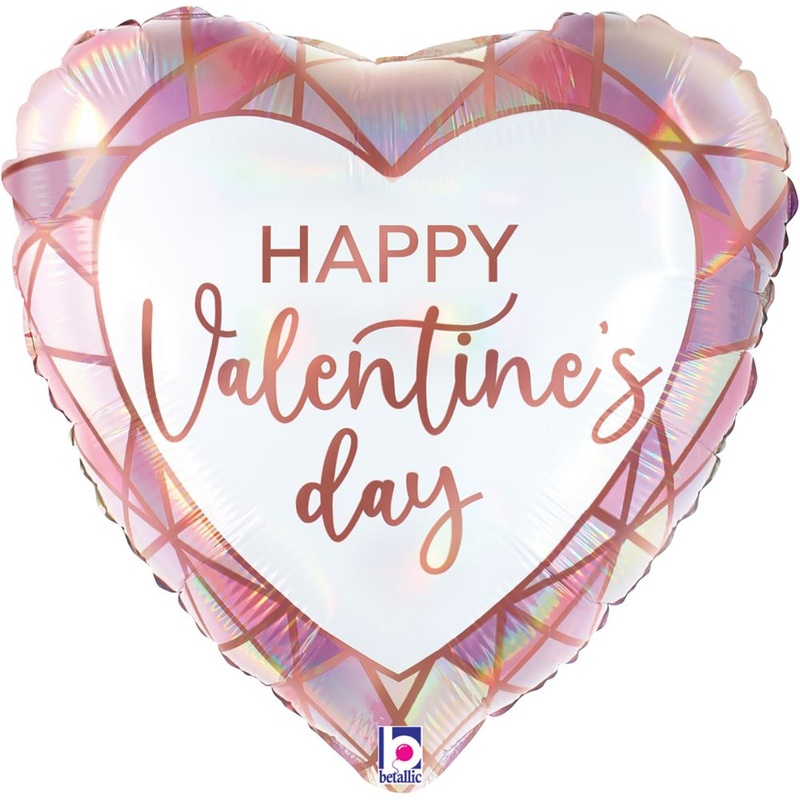 Holographic Valantines Day foil balloon 46cm