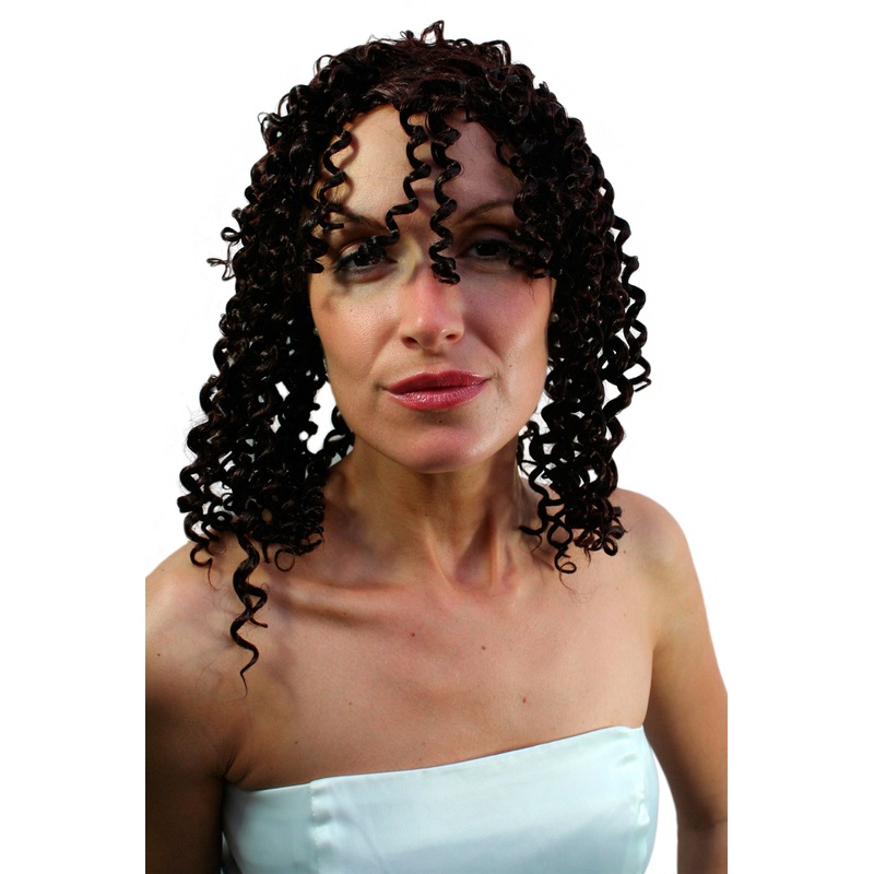 Lady Party Wig Caribbean Afro Latin Grek Godess curls curly kinky brown  PW0160-P30