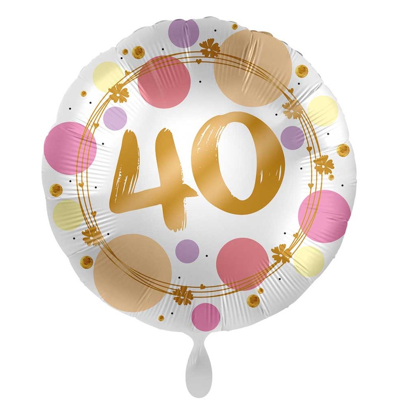 40th birthday balloon Happy Dots 45cm