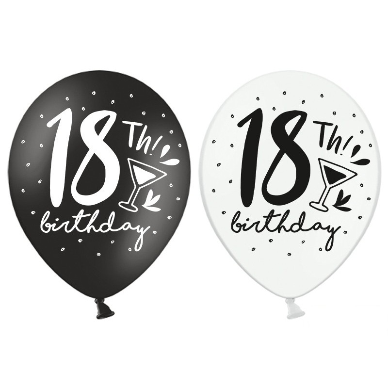 6 My 18th Birthday balloons 30cm