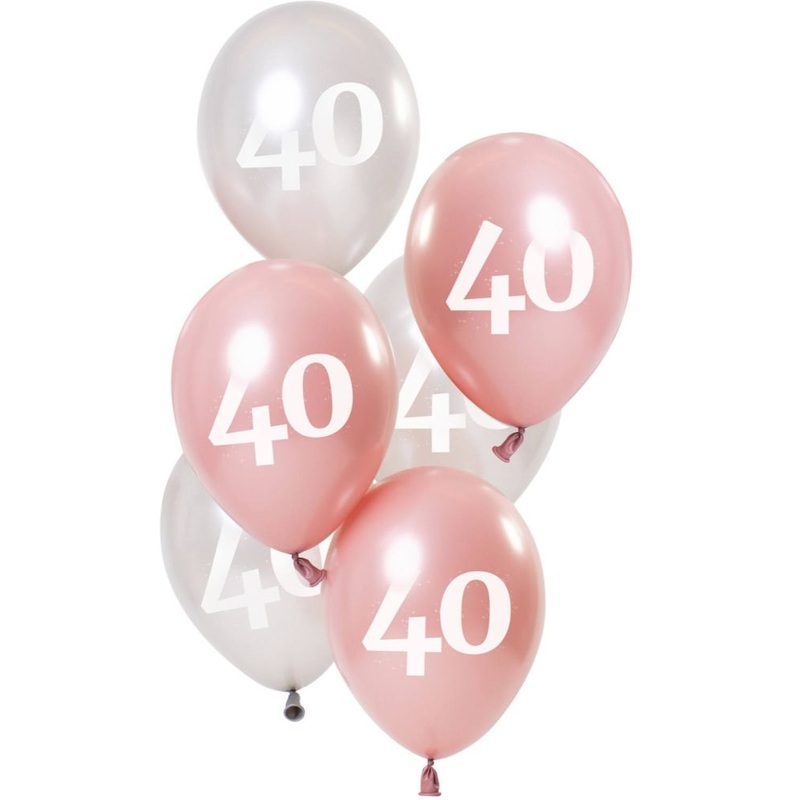 Balloons Glossy Set 40 Years Rose Gold 23cm