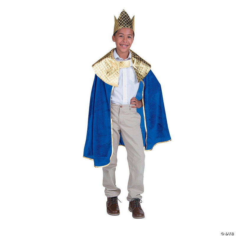 Boy’s Blue Wise Man’s Cape with Crown Costume