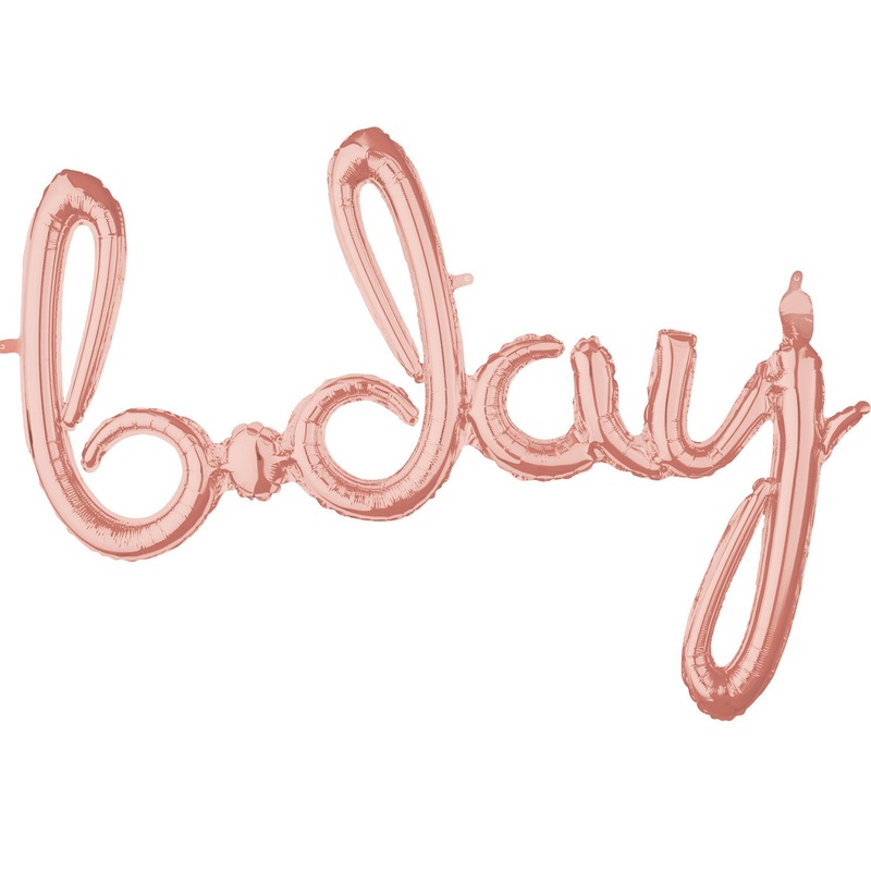Foil balloon B-Day rose gold 93 x 68cm