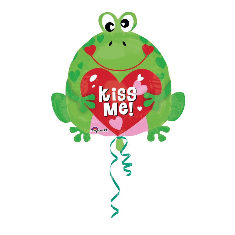 Foil balloon Kiss me frog 45cm