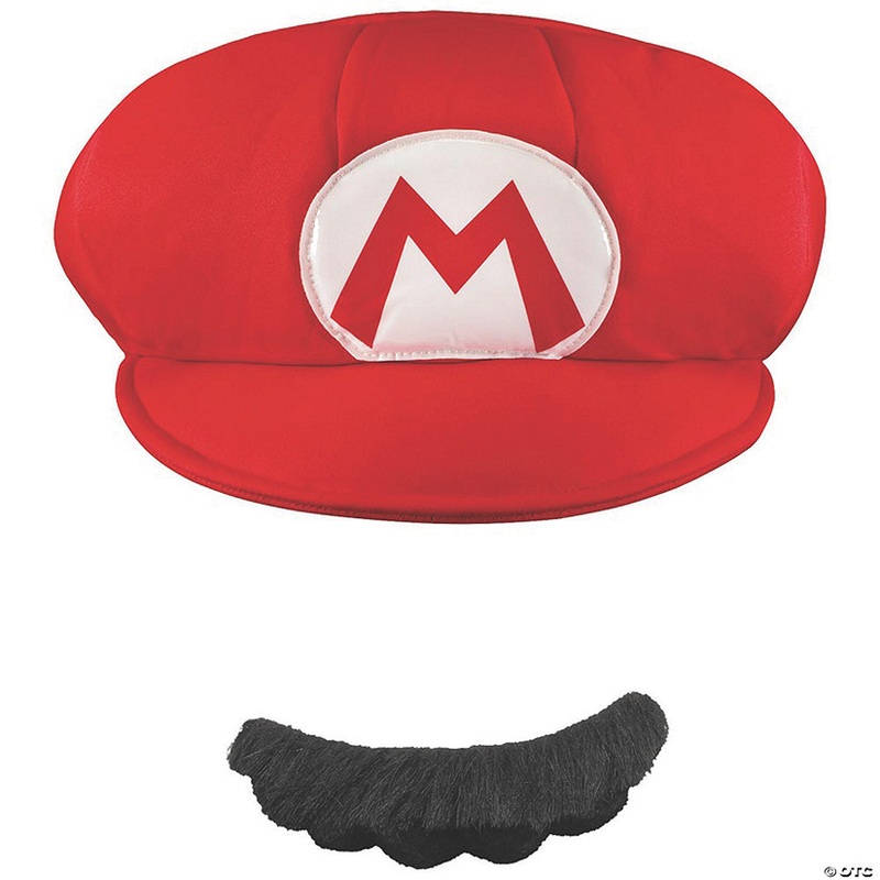 Men’s Super Mario Bros. Red Mario Hat & Mustache