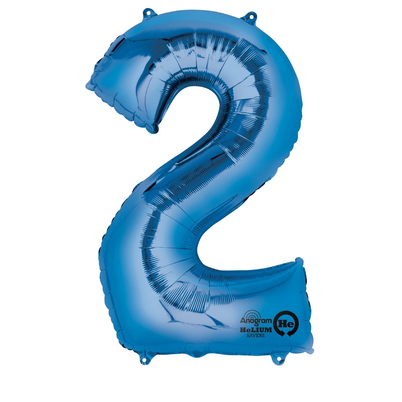 Number balloon 2 blue 88cm