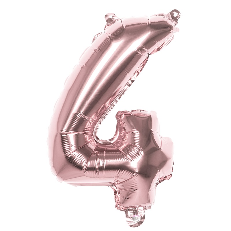 Rose gold number 4 foil balloon 36cm