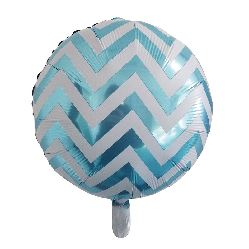 Zigzag foil balloon metallic blue 45cm