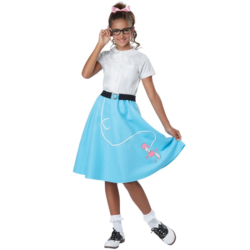 50’s Blue Poodle Skirt Child Costume X-Small