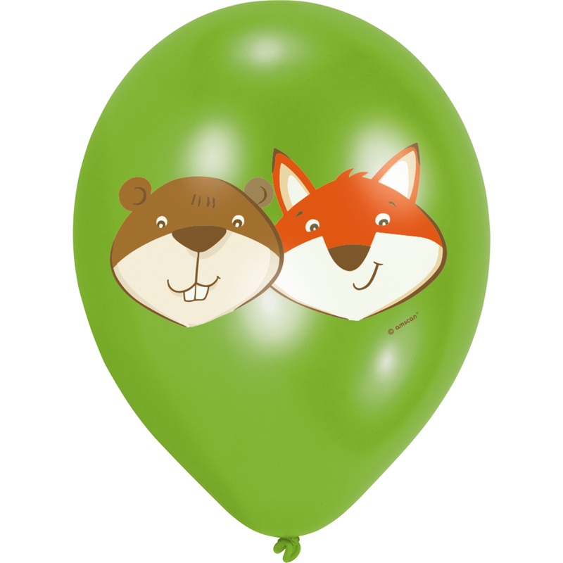 6 balloons fox & beaver 28cm