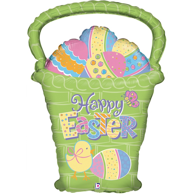 Colorful Easter basket foil balloon