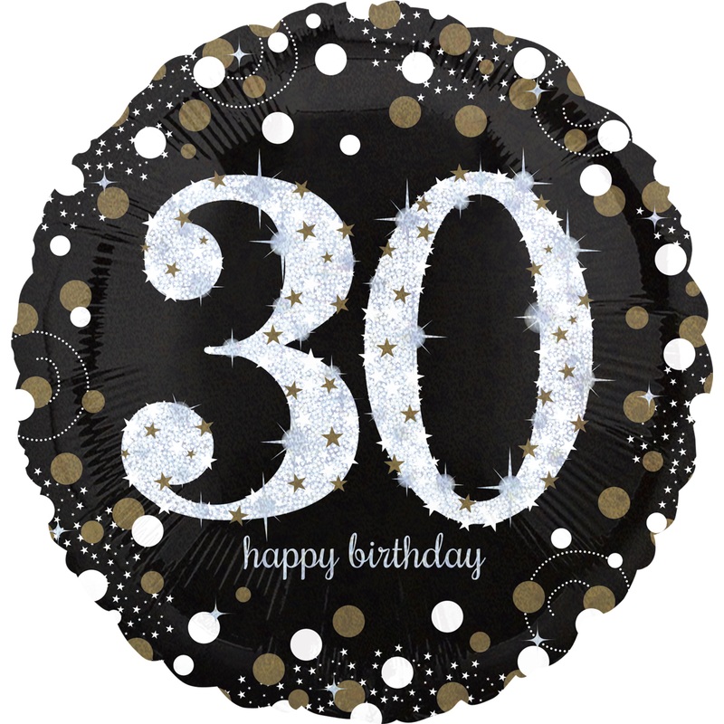 Golden 30th Birthday foil balloon 71cm