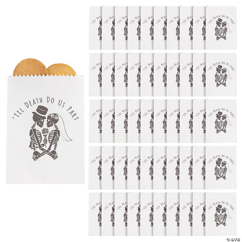 Mega Bulk 150 Pc. Til Death Do Us Part Halloween Wedding Treat Bags