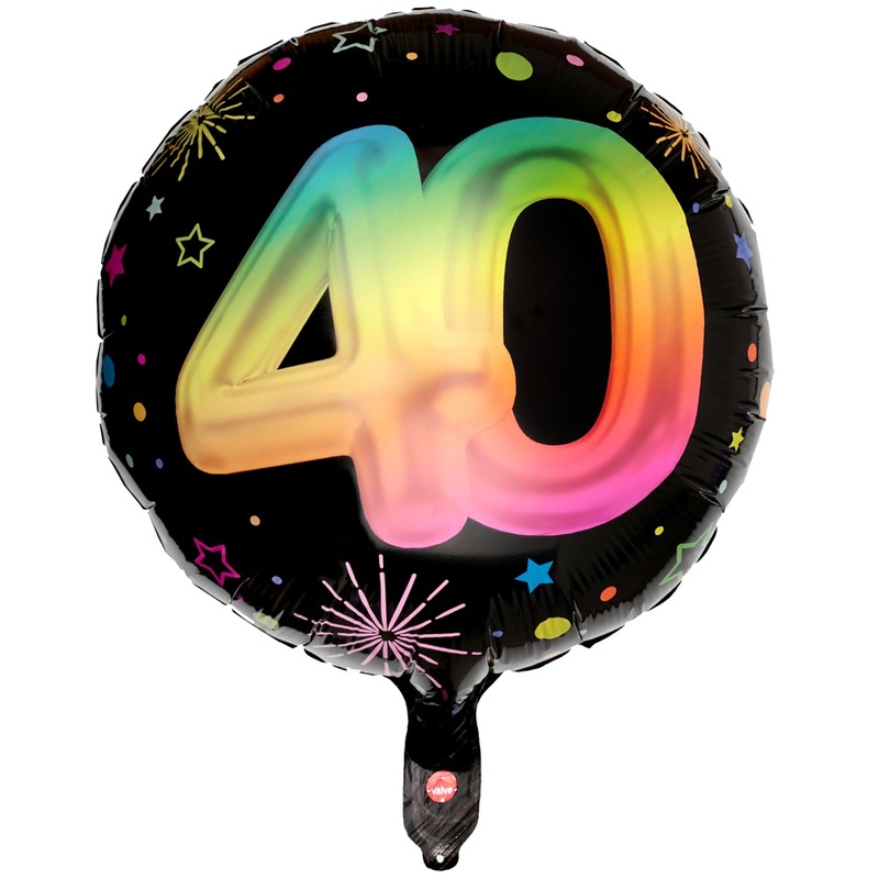 Number 40 Festicolor foil balloon 45cm