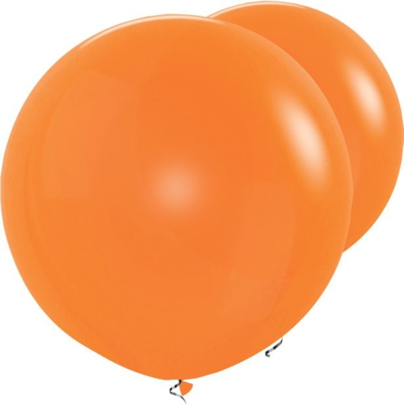 2 orange XL balloons 91cm