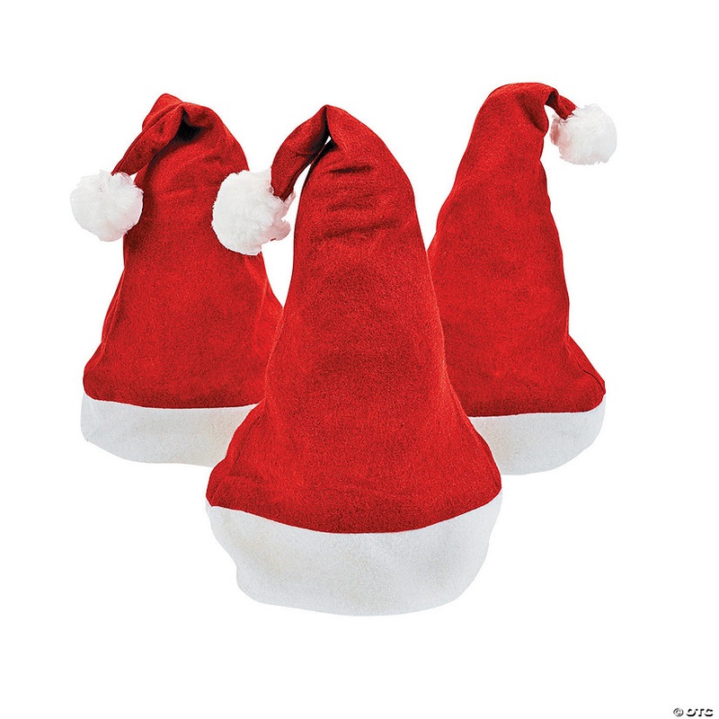 22 Fabulous Felt Santa Hats with Pom-Pom Tassel – 12 Pc.