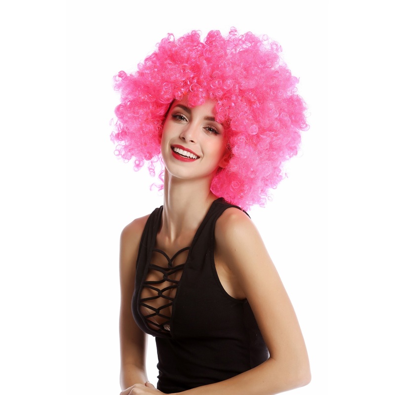 Afro Wig Halloween Carnival Men Women 70s Party Pink Disco PW0011-PC5