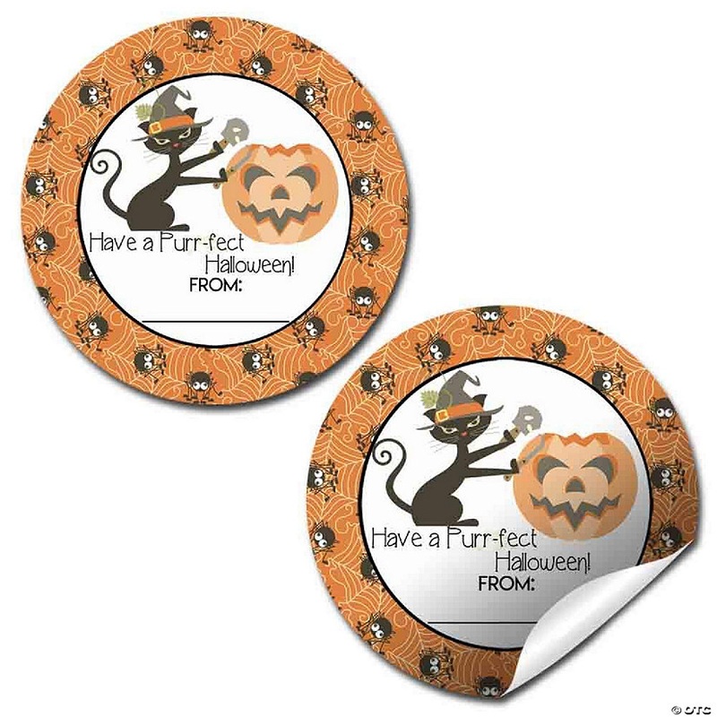 AmandaCreation Cat with Pumpkin Envelope Seals 40pc.