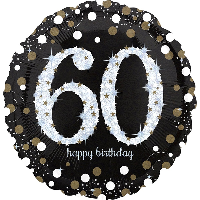 Golden 60th Birthday foil balloon 71cm