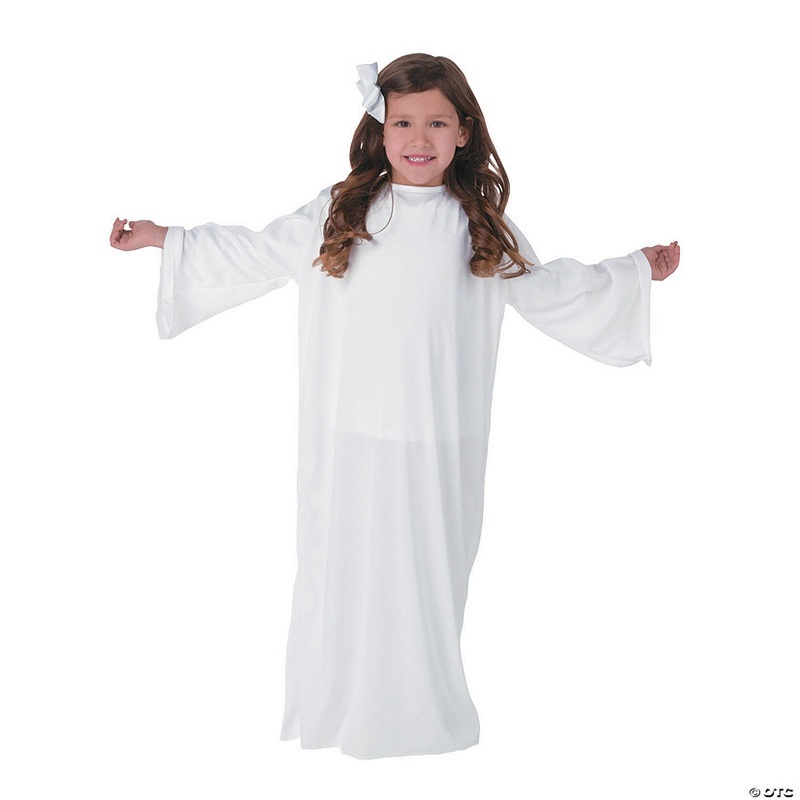 Kids White Polyester Nativity Angel Gown Set – Small/Medium – 6 Pc.
