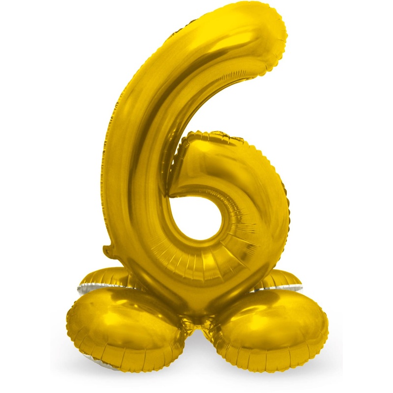 Number 6 balloon gold 72cm