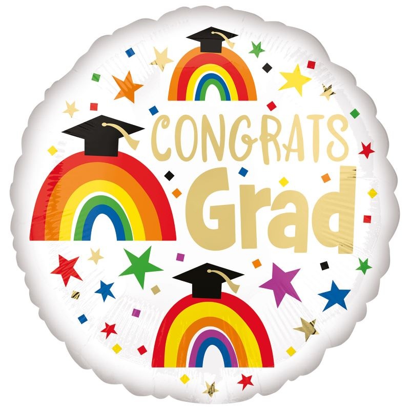Rainbow Congrats foil balloon 45cm